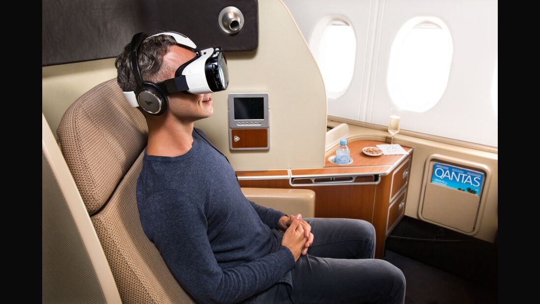 Qantas testet Virtual-Reality-Brillen an Bord der A380