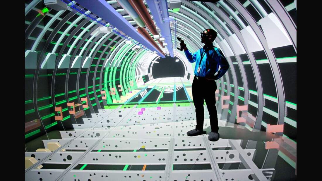 Virtuelle Kabineneinrichtung von Flugzeugen