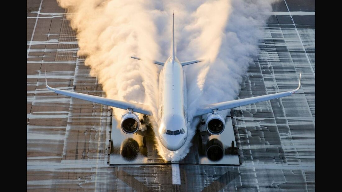 Airbus A321neo absolviert Spritzwassertest