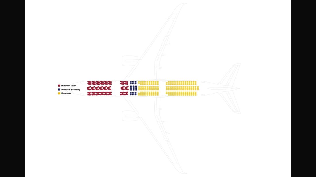 Lufthansa zeigt A350-Kabinenplan