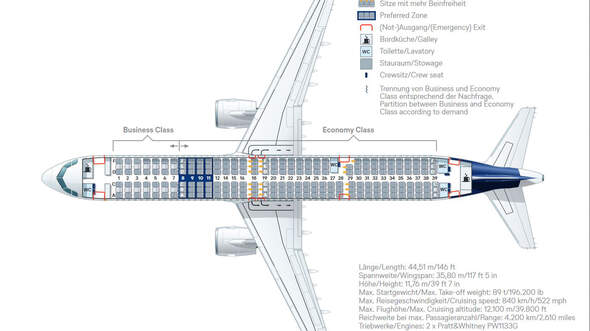 Airbus a321neo салон схема